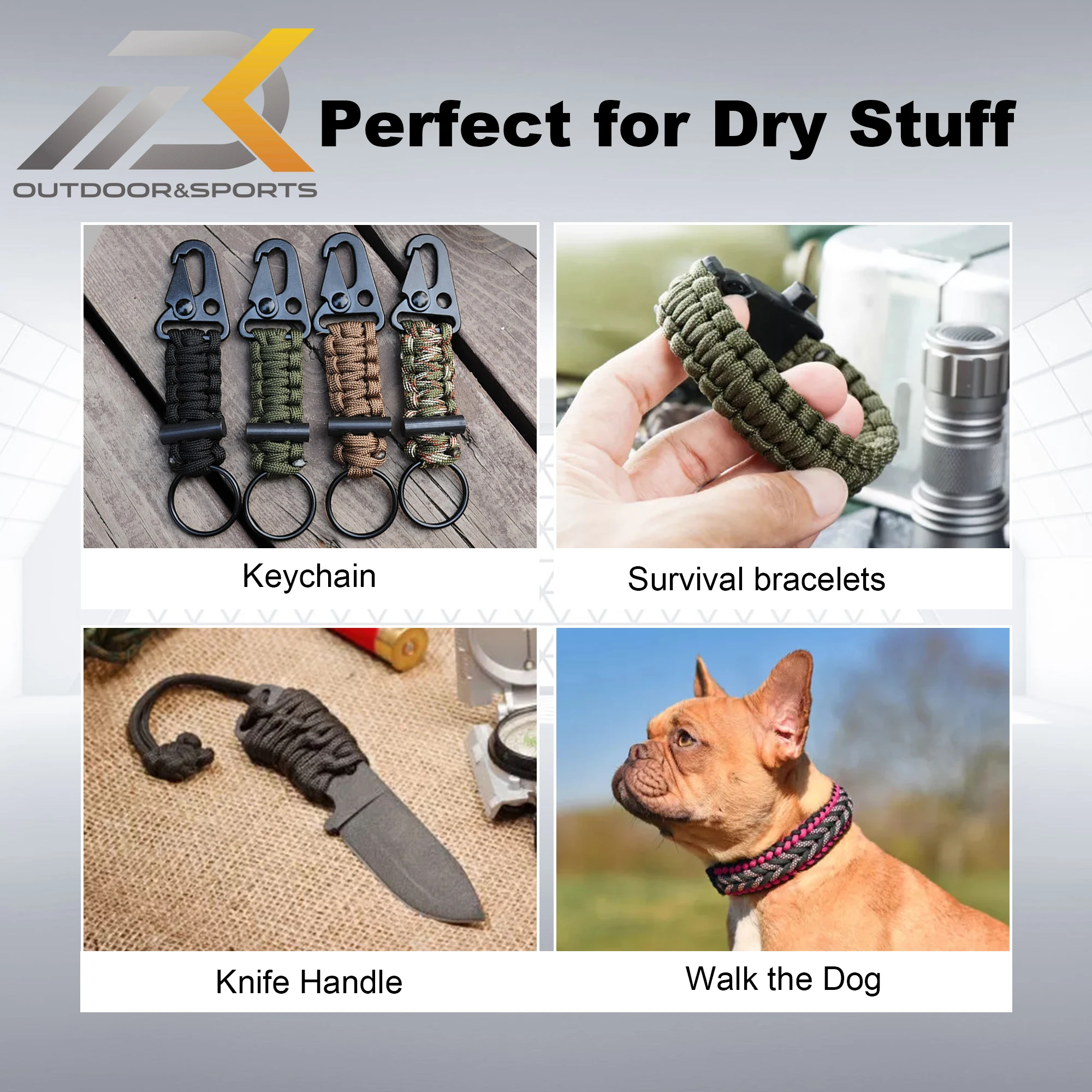 550 Paracord Survival 550 50/100ft 7/11 Strand Paracord 4mm For Camping