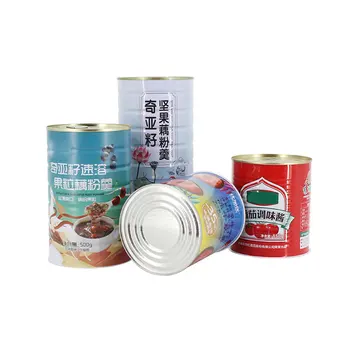 Factory Wholesale Price #7110 #7116 Empty 400g 14oz 500g 18oz Tin Cans with Lids Covers for Meat Fish Beef Sauce Paste Food