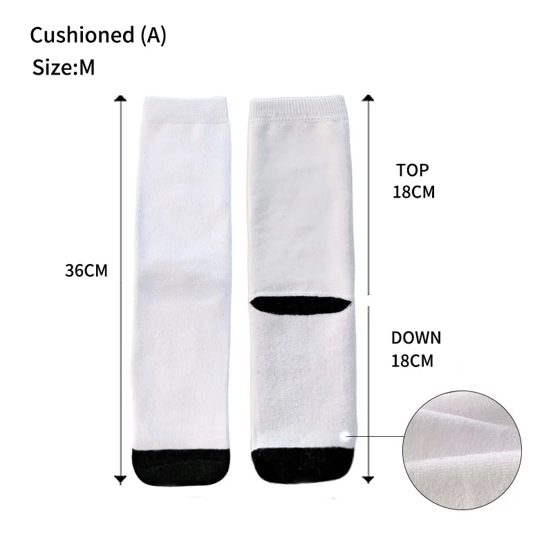 Hot Selling Custom Logo Printed Socks Polyester Blank White Tube Sock ...