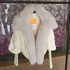 White+White fox fur collar