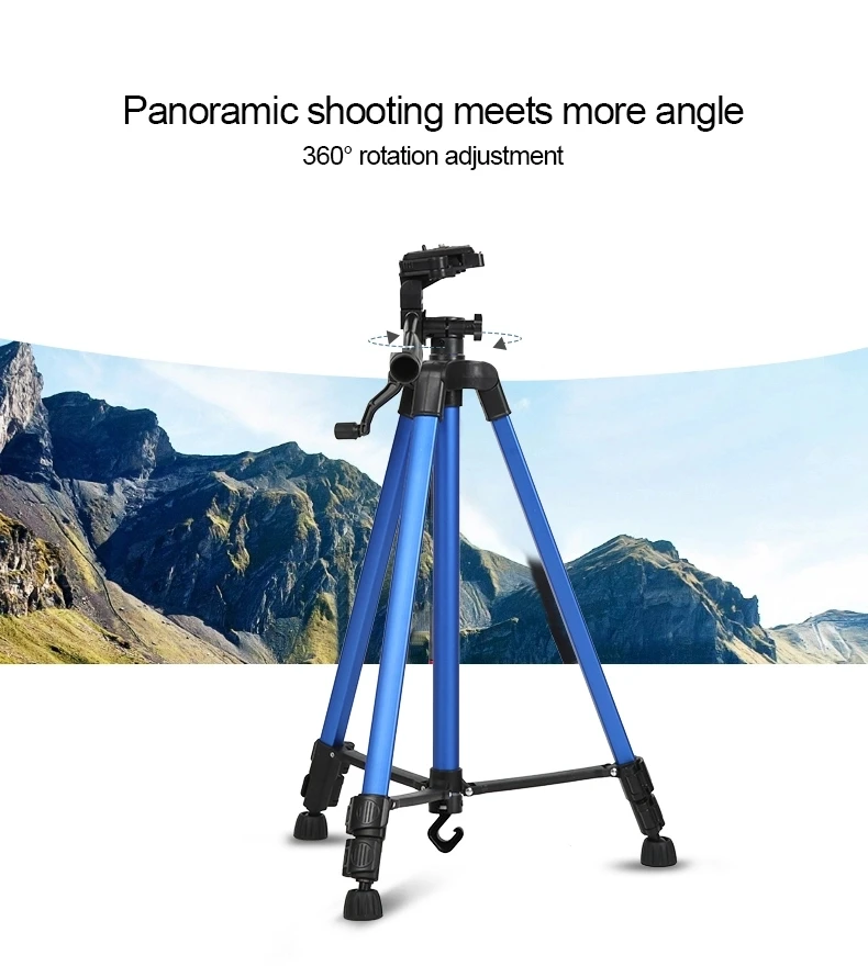 3366 Digital Camera Tripod with Phone Holder Stand Carry Bag Aluminum Alloy Photographic Support