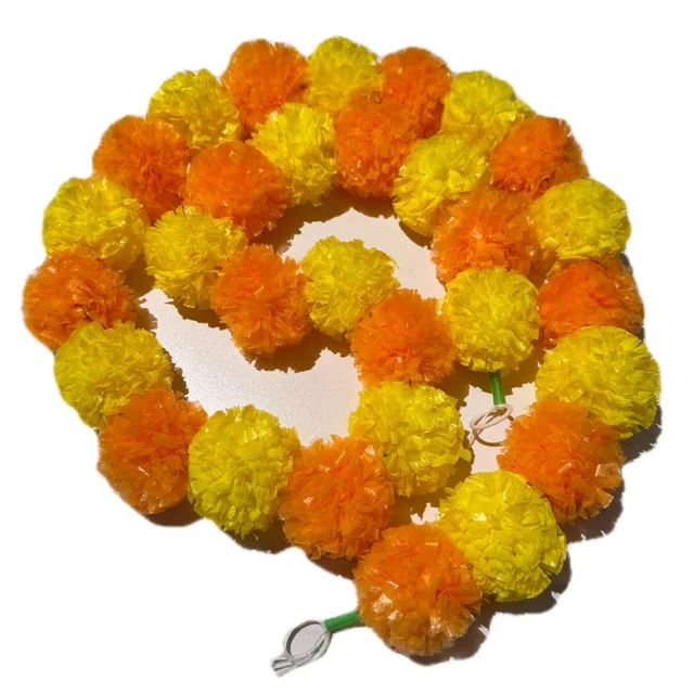 Cross-Border Indian Wedding Marigold Flower Ring Mexican Fasting Festival Diwali Worship Longevity Chrysanthemum Ring Artificial