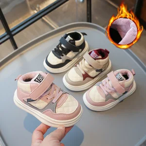 Children 's Autumn Winter Plush Warm Kids Soft Sole Sneakers Baby Girl Casual Walking Boy Running Shoes