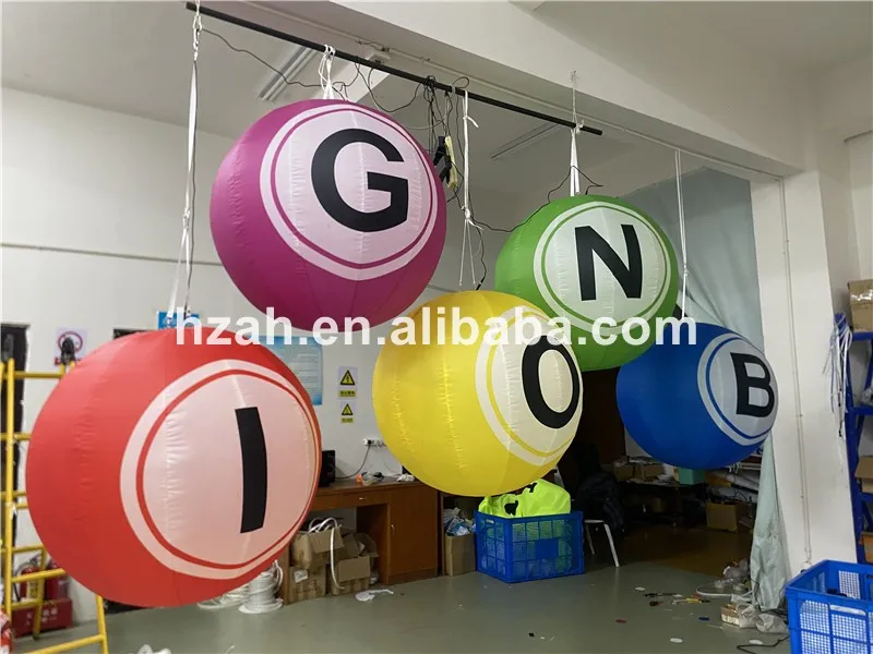 Lighted Inflatable Bingo Ball Event Inflatable Advertising Spheres