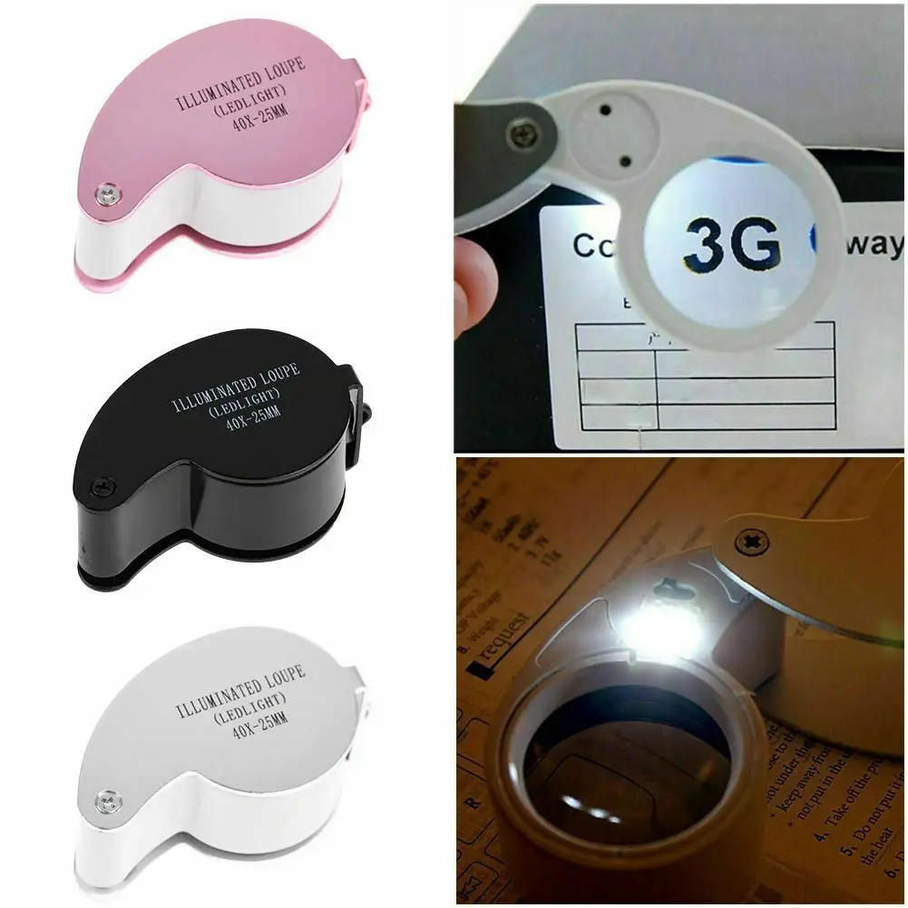 Portable 40x25mm Led 6shaped Jewelry Magnifier Buy 40x25 Mm