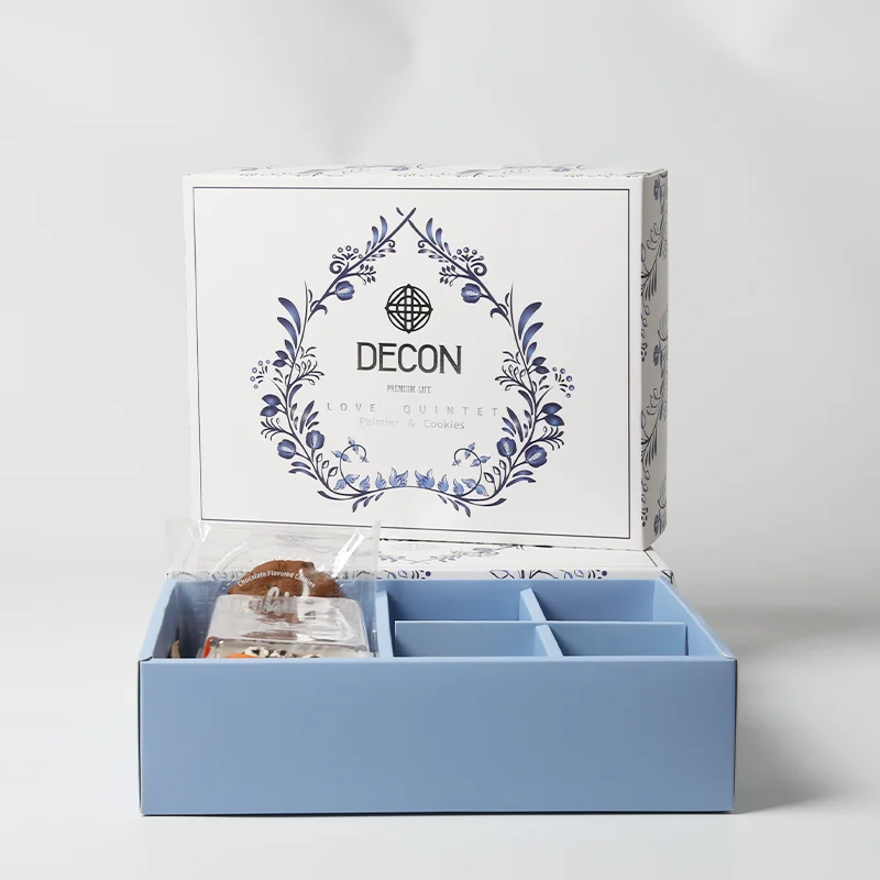 Foldable Lid and Base  Box Custom logo Printed for Food Elegant Partitioned Cookie Gift Box  Customizable Packaging for Desserts