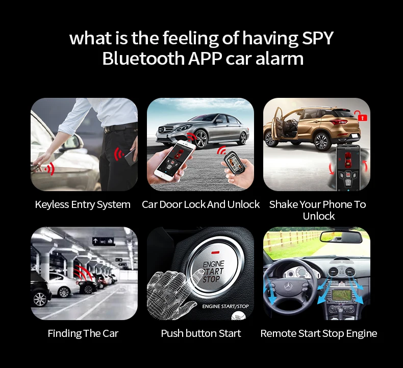 SPY 1 Way Smart Remote Car Key Lcd Screen  Doorlock Remote Control Start Stop Smart Car Alarm System