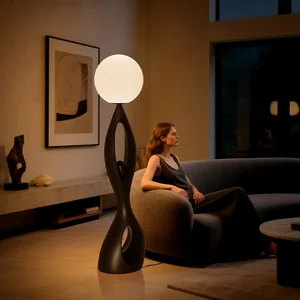 Factory Lamp Artistic Abstract Humanoid Shaped Floor Lamp Unique Sculptural Silhouette with Hollow for Living Room Hotel