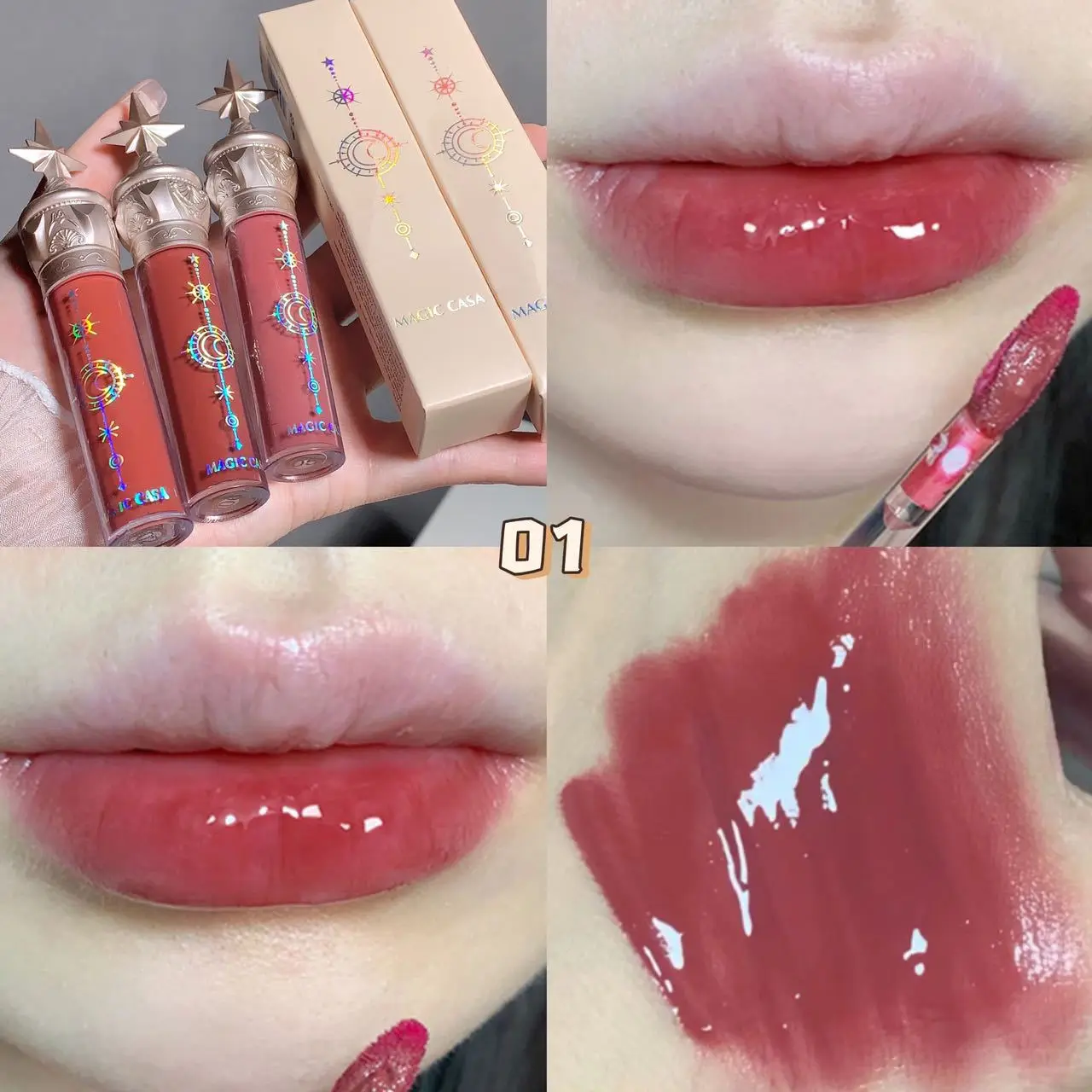 MAGIC CASA Little Star Lip Gloss Waterproof Liquid Lipstick Makeup Long-Lasting Moisturizer Lip Tint Make Up Cosmetics Lip Plump