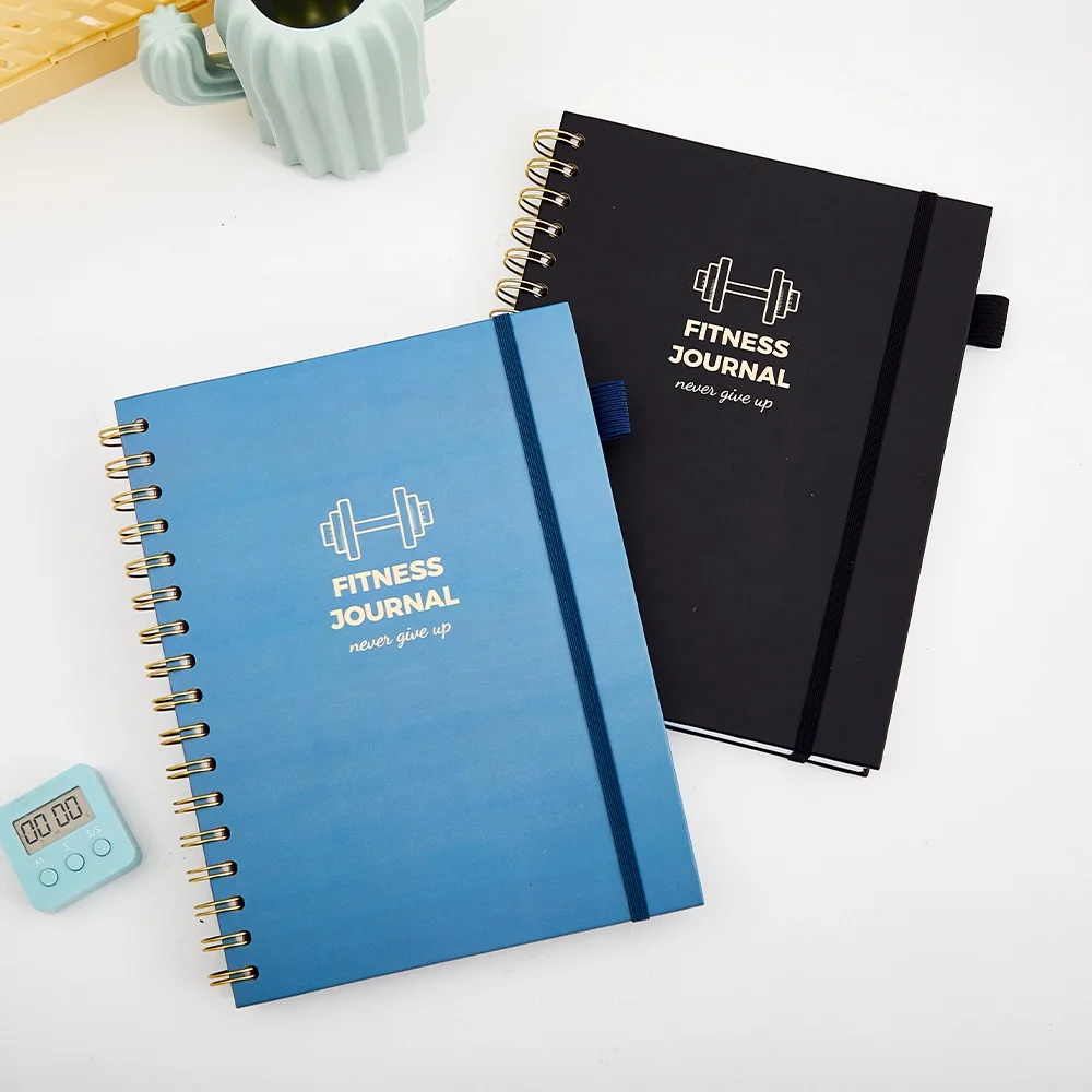 LION Quality Fashionable Spiral Diary Fitness Workout Wellness Journal Planner Notebook