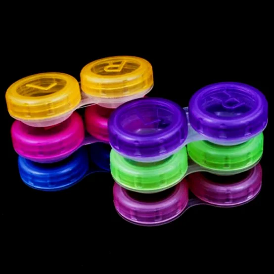 
 Футляр для хранения контактных линз портативный футляр для линз двойная коробка для ухода за глазами набор для путешествий держатель футляр для очков случайный цвет  