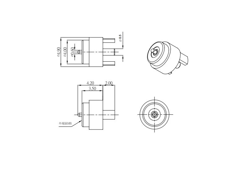 2A Current Mating USB Cable - Magnetic Connector Mini 4.0mm