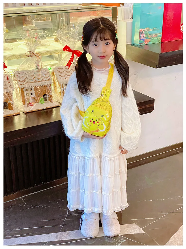 Hot Children Chest Pack Cartoon Anime Cute Poke Mon Pikachu Charmander Messenger Bags Waterproof Travel Crossbody Bags