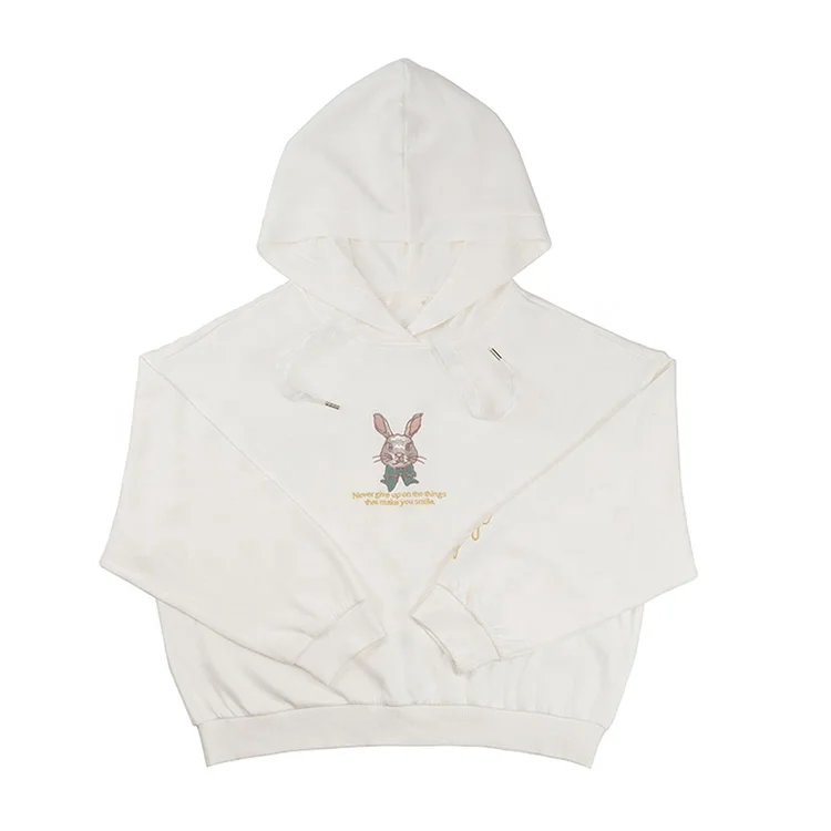 white thread moletom com capuzs