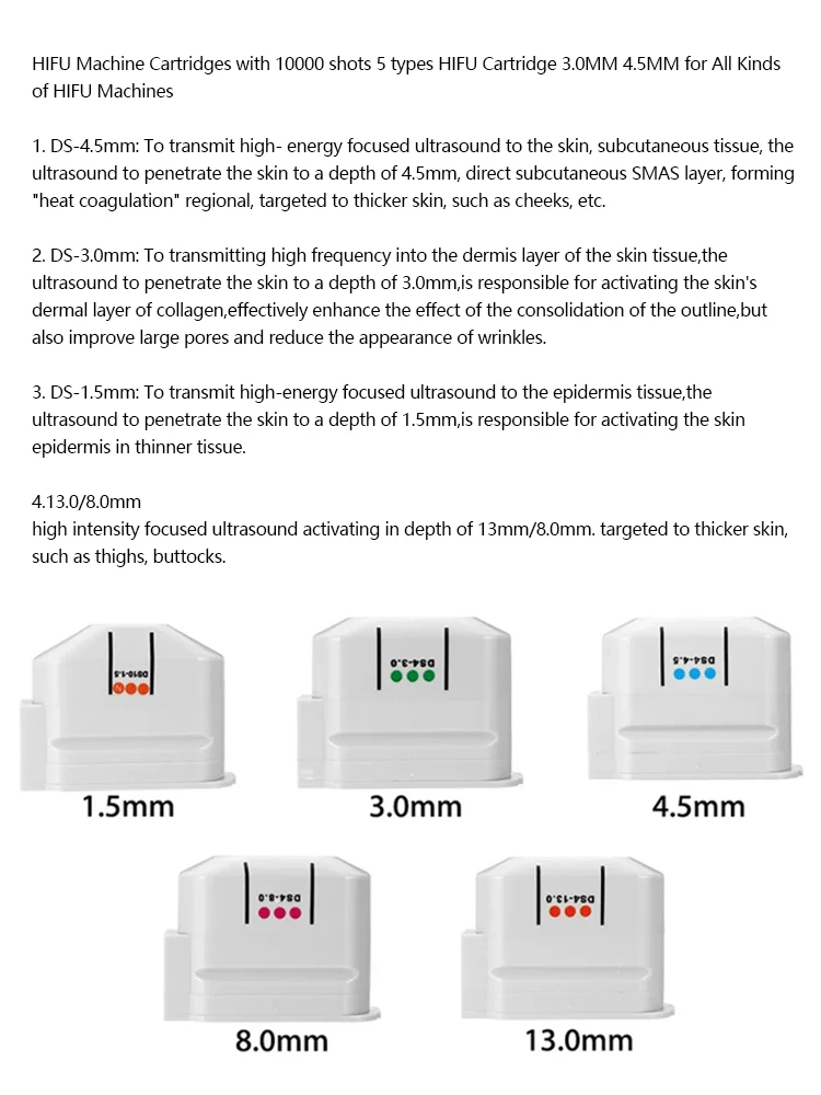Factory Wholesale Price Hifu Cartridge Replacement 10000 Shots 20000 Shots  Wrinkle Remove Factory Price Hifu Cartridge