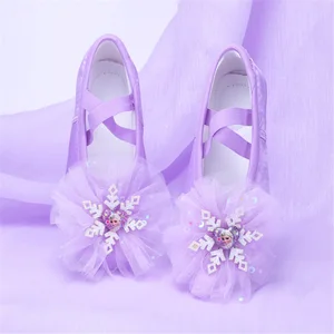Girls' Ballet Shoes Soft-Soled Flat Genuine Leather Outsole Cotton Lining Acrobatic Figure Stage Performance