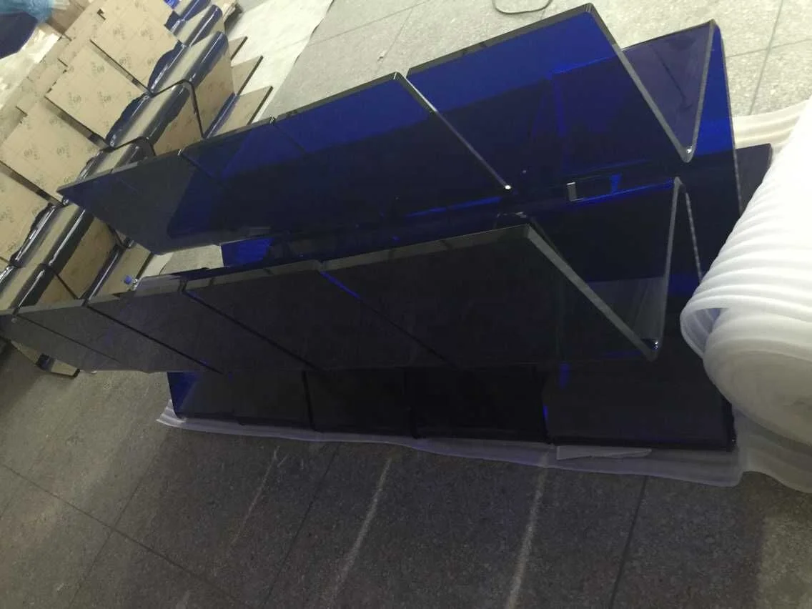 Plexiglass Dinning Table  Chair Modern Cantilever Z Chairs in Blue Lucite Acrylic Z Style Chair