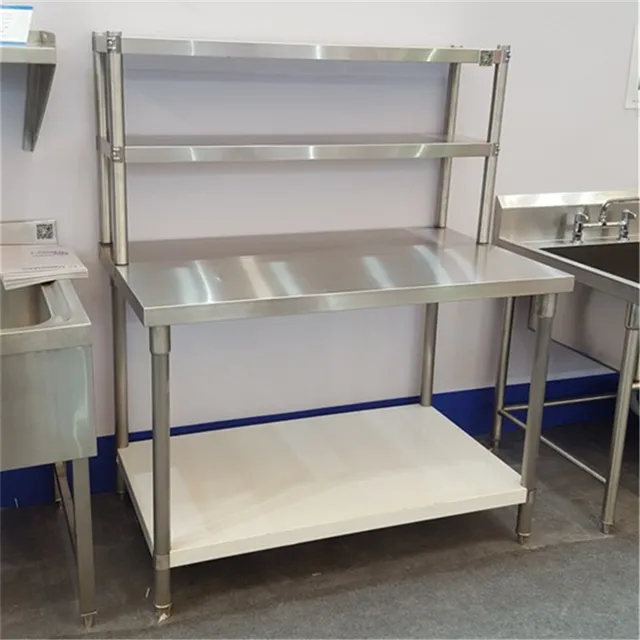 Cheap Price Work Tablle For Kitchen Work Table With Top Shelf Stainless Steel Work Table