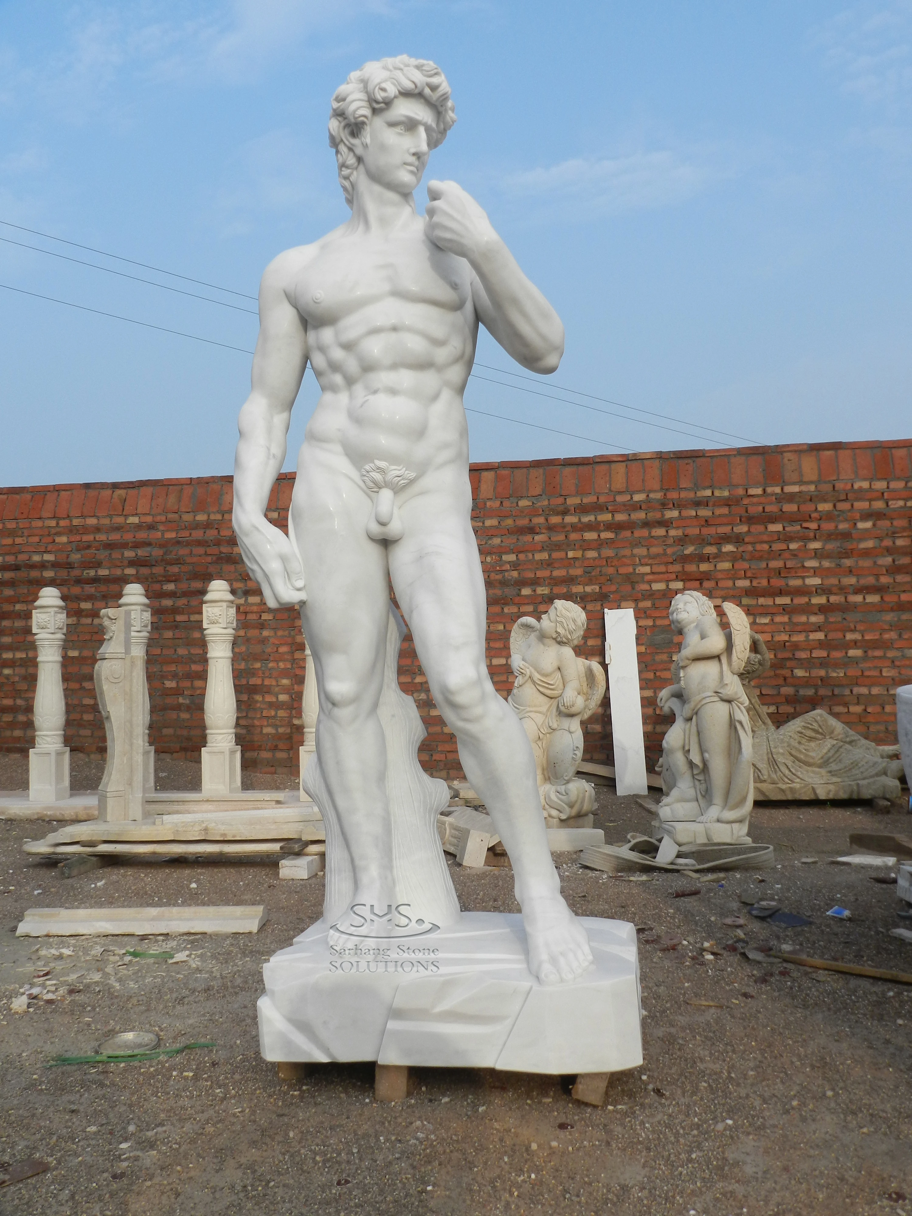 THE ANCIENT HOME - Virgil Statue for Garden White Cast Marble 79 cm / 31.1  inch Indoor and Outdoor