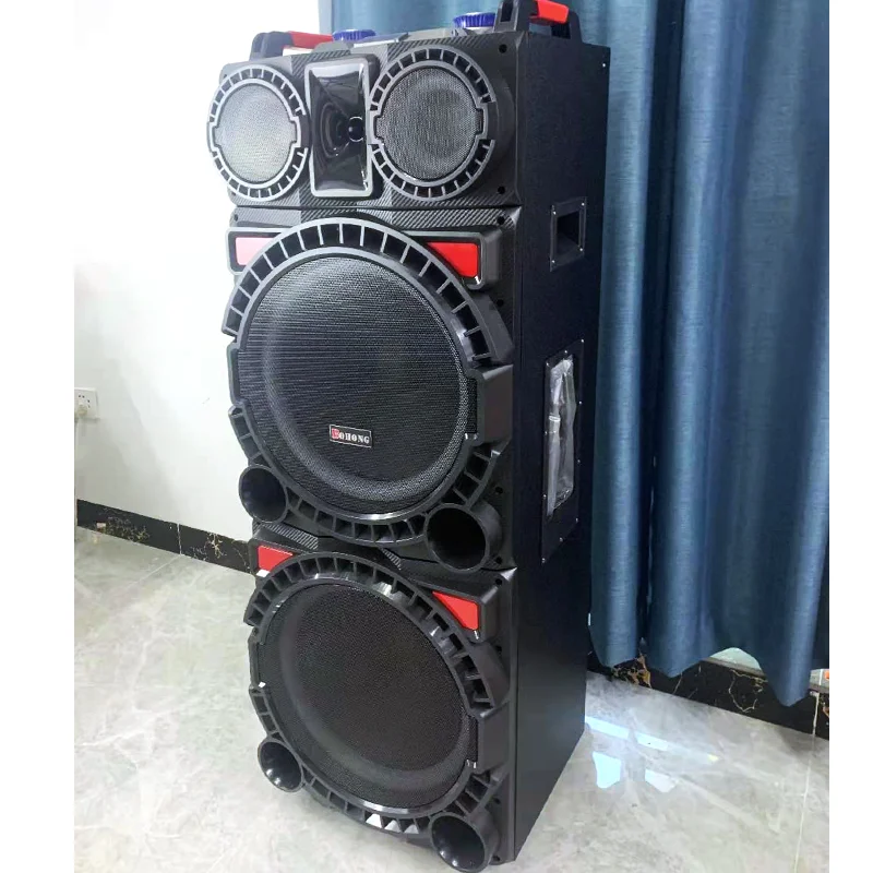 MT-1598 последние DJ динамик двойной 15 дюймов динамик большой 120W наушники-вкладыши TWS с НЧ-динамик с двойной беспроводной микрофон