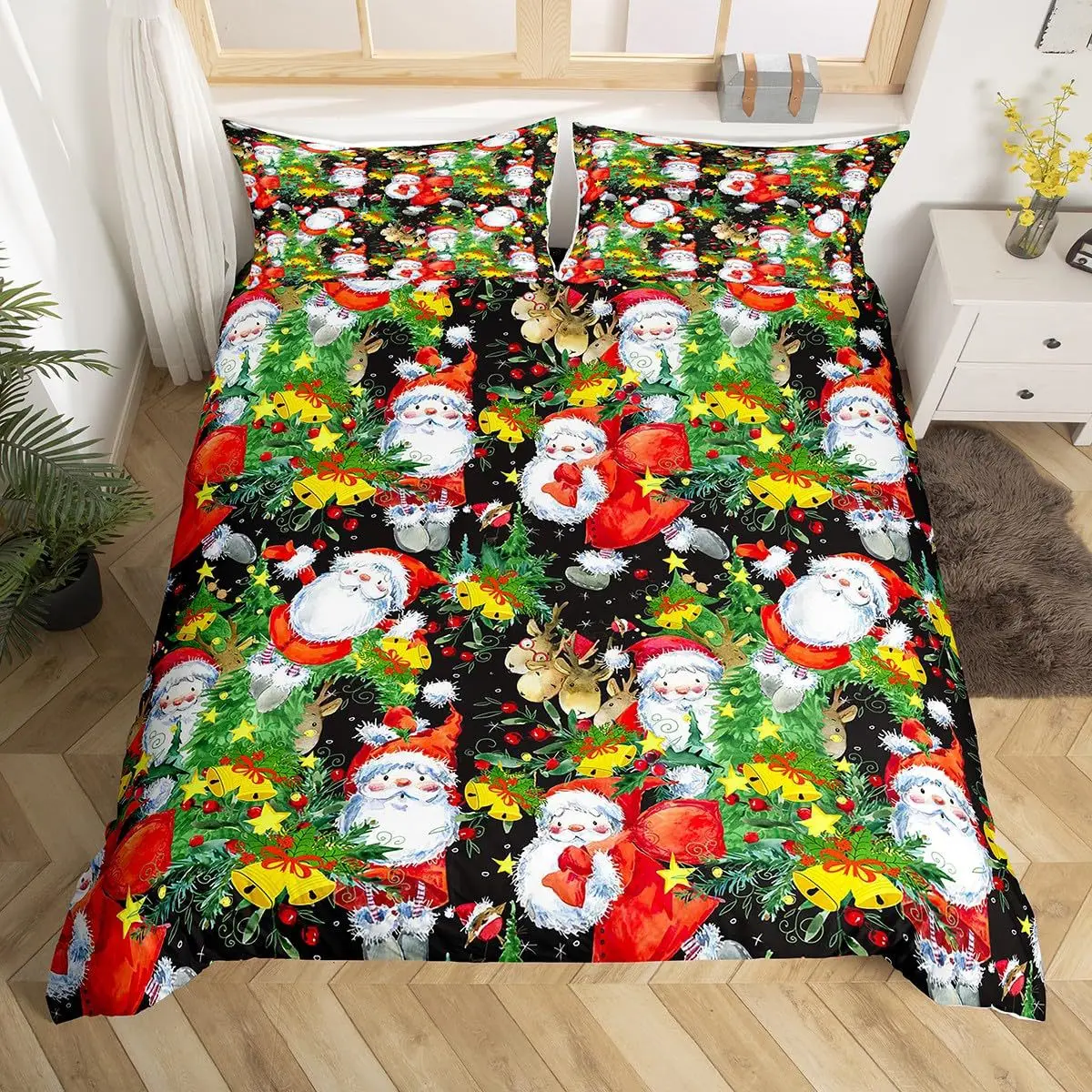 AOYATEX Merry Christmas duvet set Christmas bed sheet set microfiber Christmas bedding set supplier