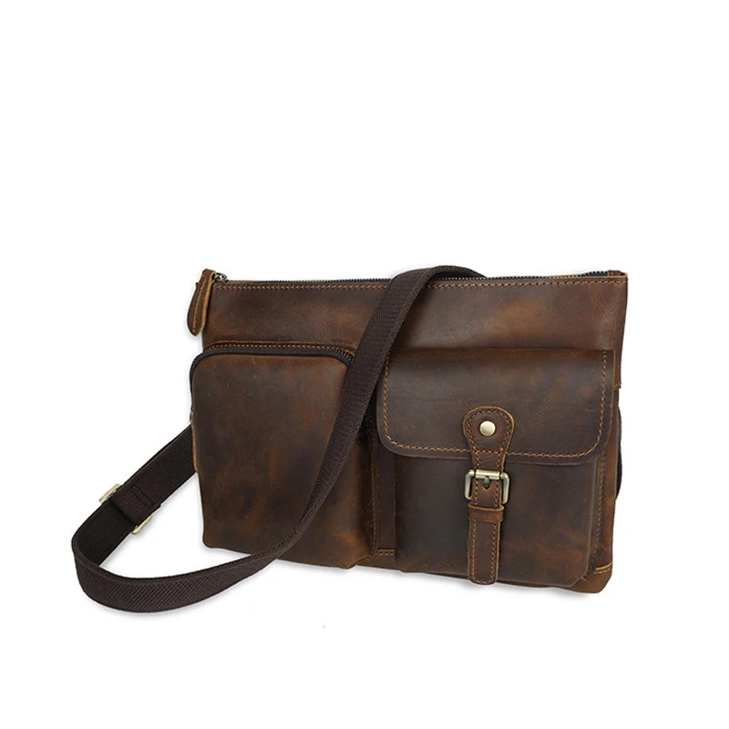 retro casual leather men's messenger bag laptop bag