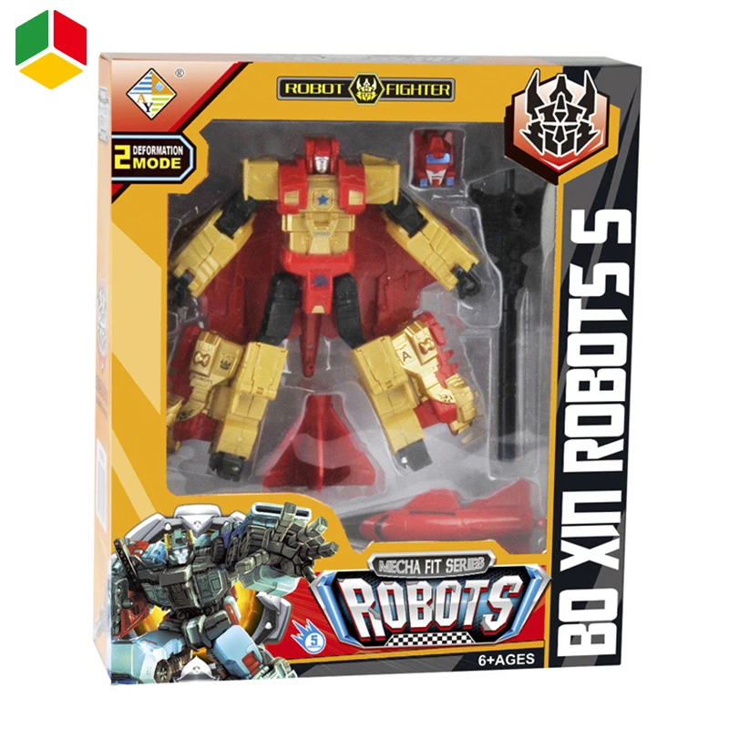 QS Movie Character DIY Toy Plastic Action Figure Transformation Robot Fly Mega Toy Plane for Kids
