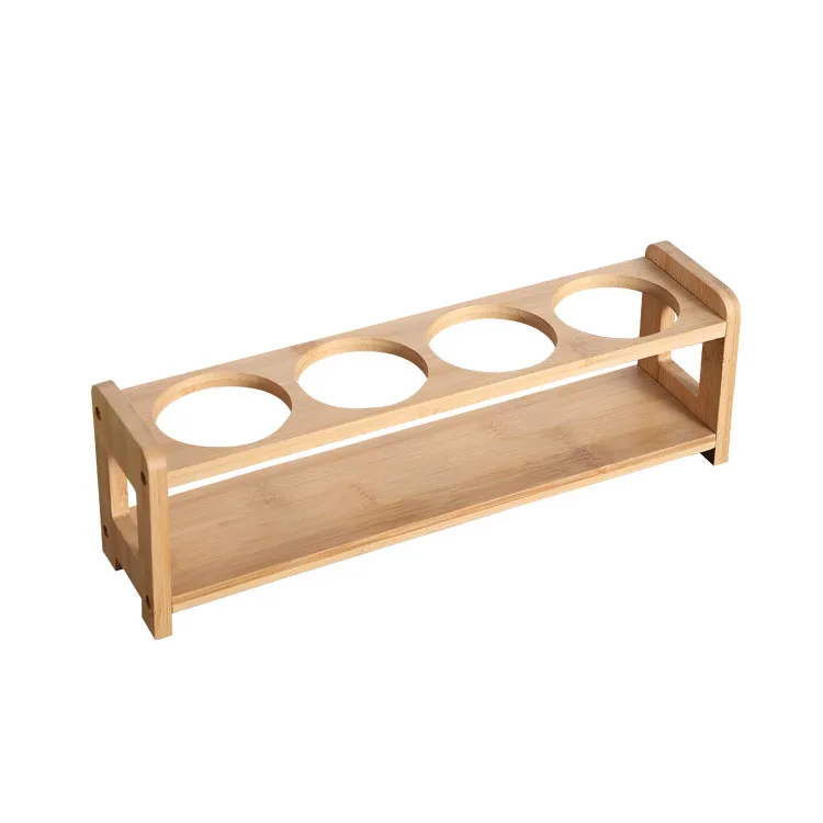 Из натурального бамбукового дерева масло косметика парфюмерия Диспенсер держатель с 3 - 4 отверстия для хранения бутылок сервировочный поднос стекло стол