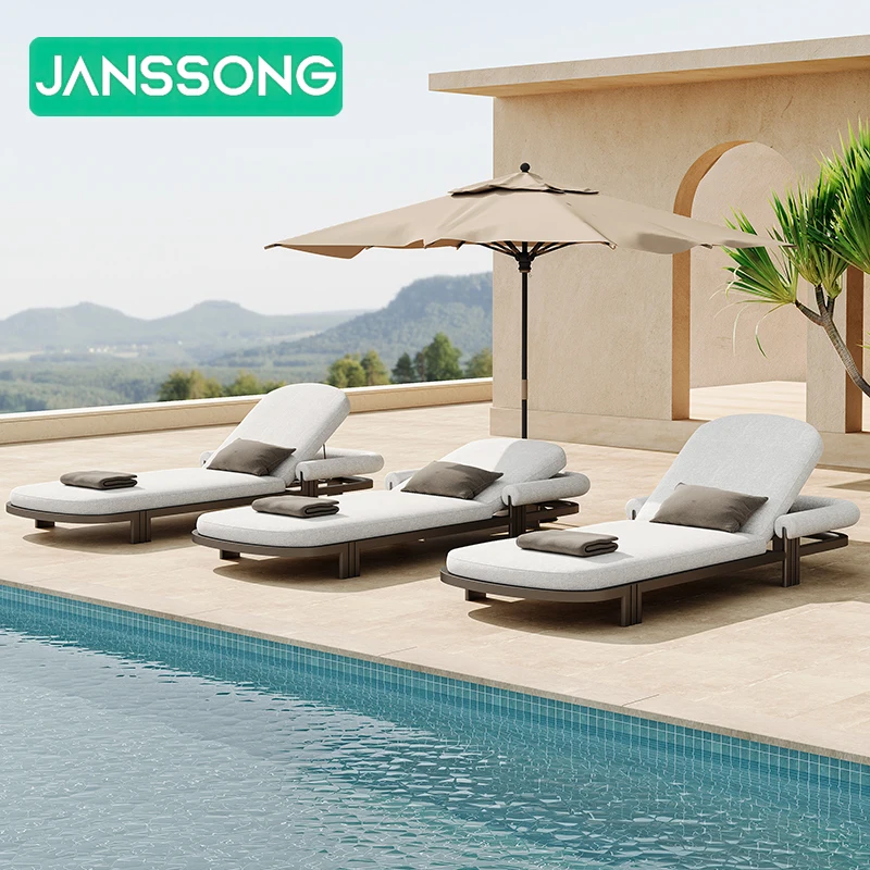 Sdraio all'aperto divano letto di lusso in alluminio sedia a
