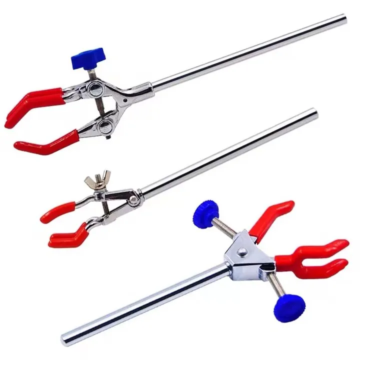Three Finger Clamp for Chemistry Labs - Durable Zinc Alloy Stand