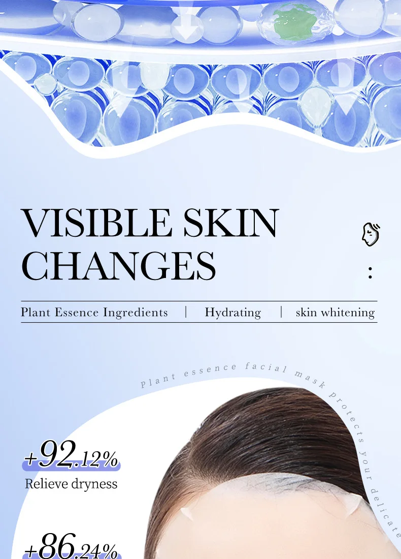 Beauty Product BIOAQUA Private Label Korean Skin Care Facial Mask Whitening and Moisturizing Hyaluronic Acid Sheet Mask