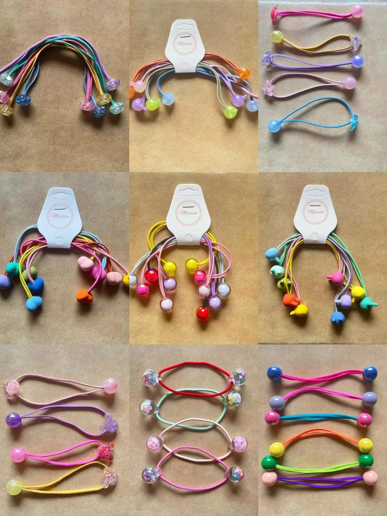 Mylulu Hair Big Bead Ponytail Knocker Ball Kids Hair Ties Little Girls Large Hair Bobbles Ball