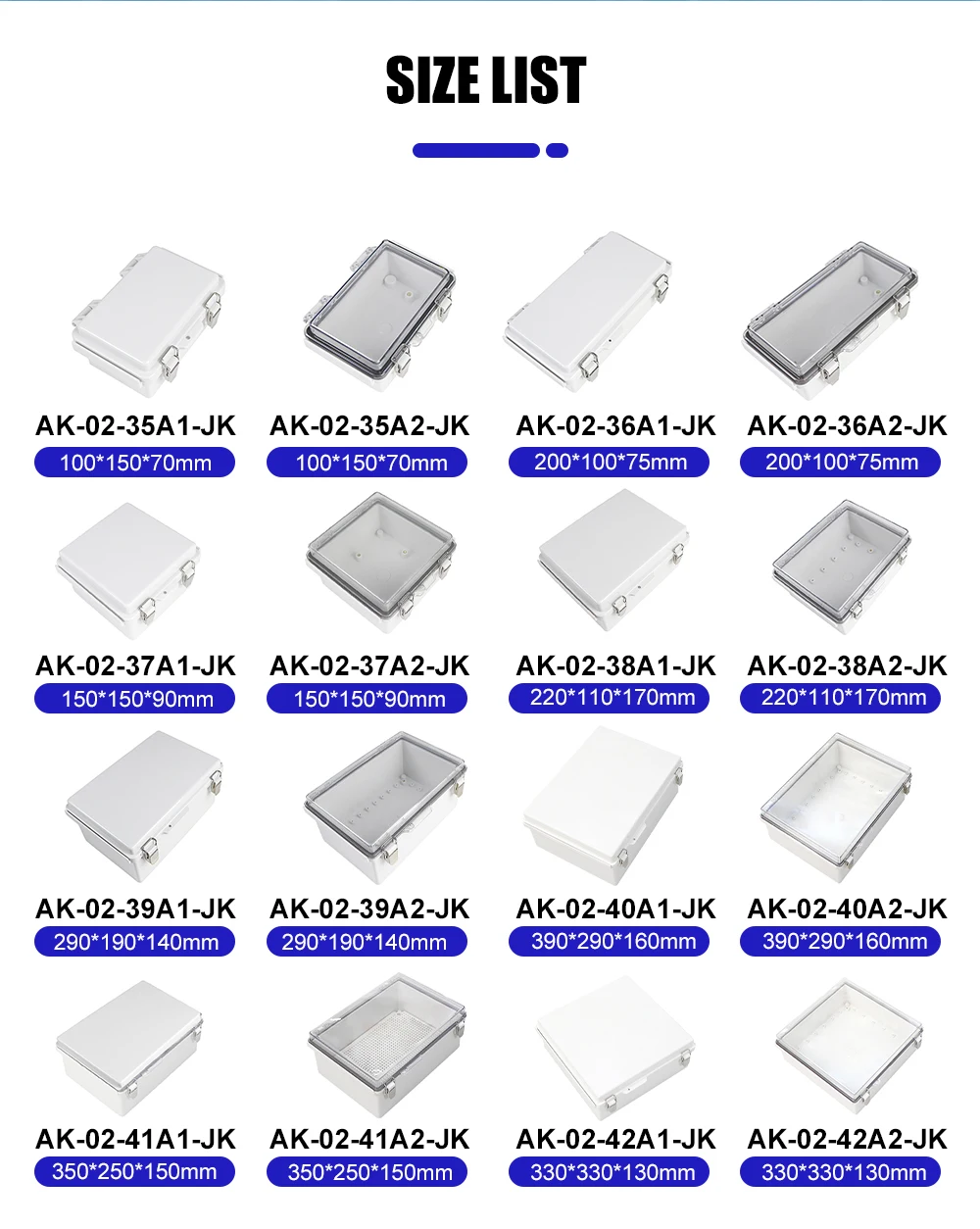 Scatola Di Giunzione Elettrica Impermeabile IP67 – ABS Grigio 15x15x8,9 Cm Con Coperchio Incernierato