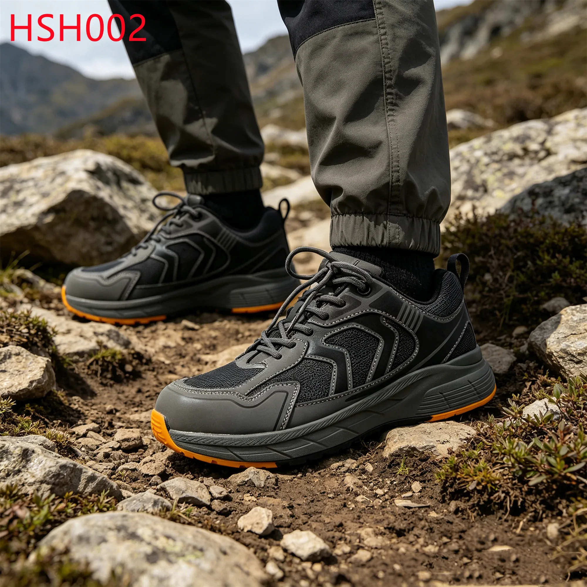 LXG,Ridge Walking Composite Toe Insert Gray Safety Hiking Boots Steep Inclines Double Colors Shockproof Sole Hiking Shoes HSH002