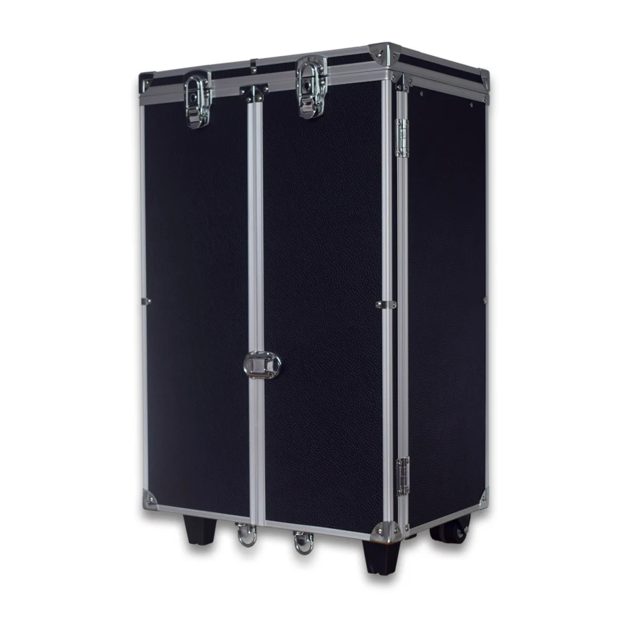 Professional Jewelry Display Case with Wheels Trolley Case Carry Jewelry Storage Case Black