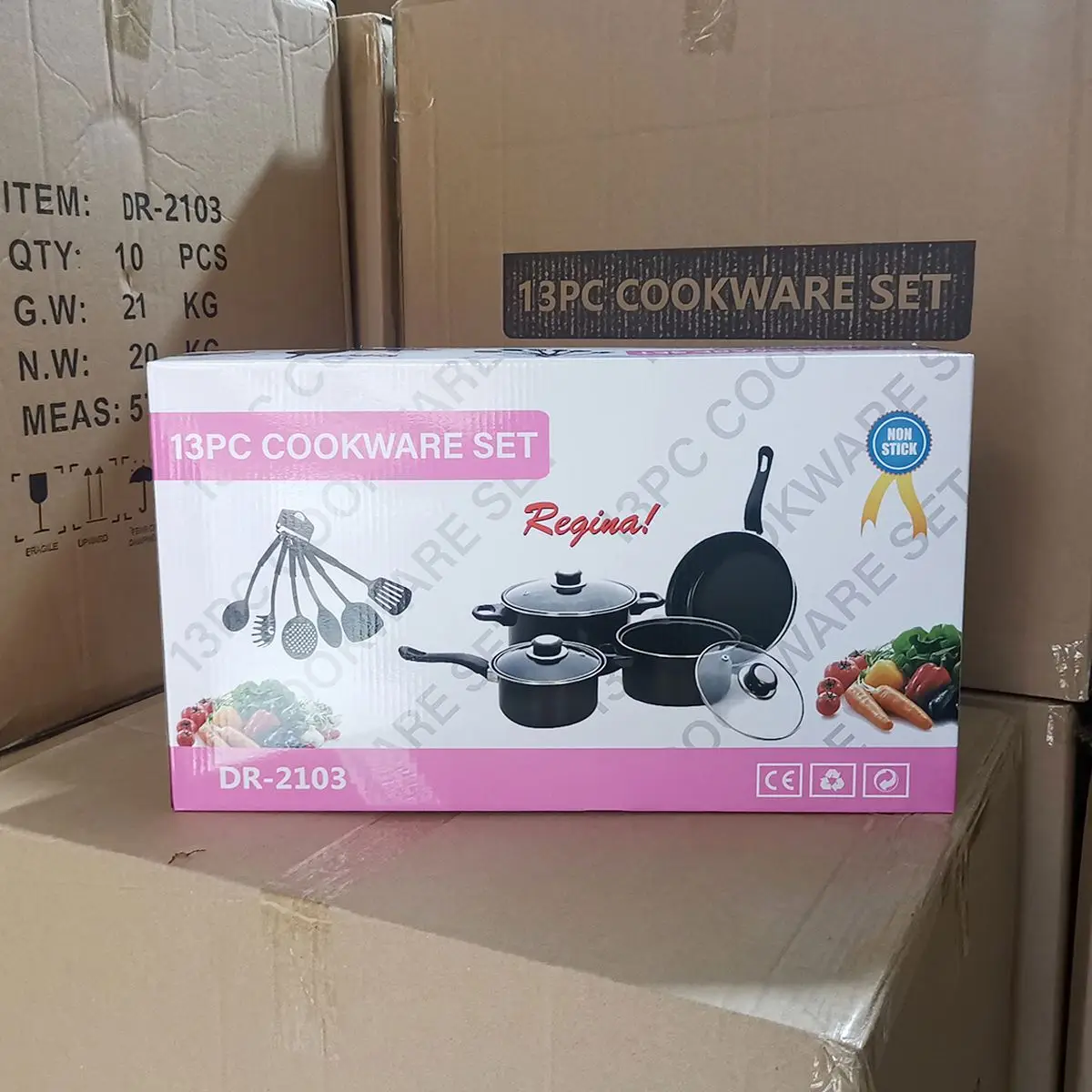 Pot Set Foreign Trade Pot 13-Piece Set Non-Stick Pan Stockpot Frying Pan Match Sets Kitchen Cross-Border Wholesale