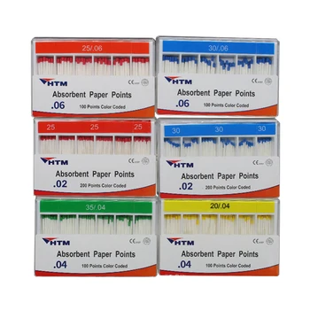 02/04/06 Tapered Absorbent Paper Point Dental Endo Root Canal Cotton Fiber Tips Materials