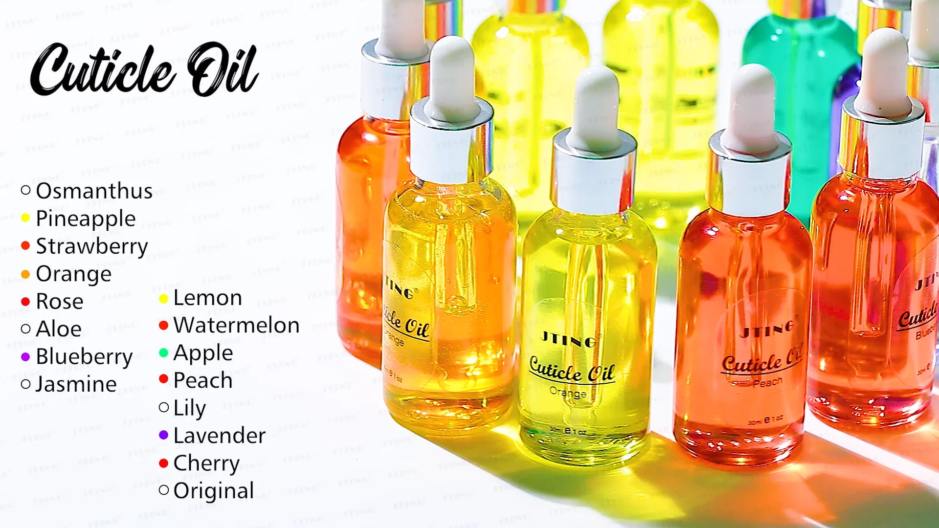 Jting Popular Sale 16 Flavors 30ml Nail Cuticle Oil Bottle With Dropper Oem Bulk Moisturizing