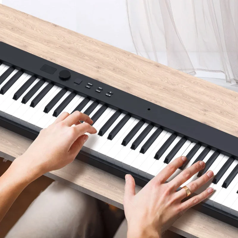 Konix 88 Keys Foldable Electric Piano Keyboard Portable Digital Piano Touch Sensitive Keys Folding Piano with Battery