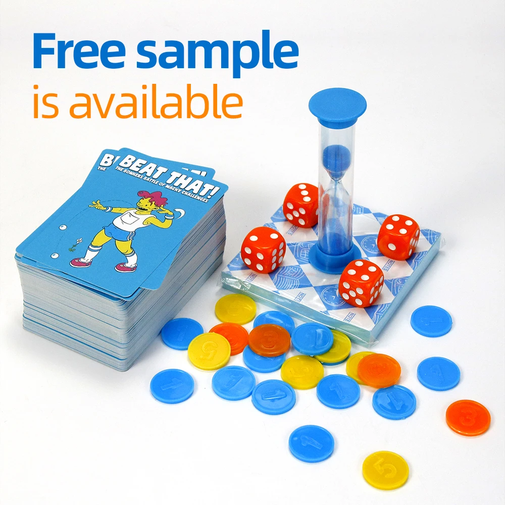 Оптовая продажа, настольные кости с песочным таймером, семейная бумажная Складная Настольная игра для путешествий, карточки для детей, веселая настольная игра на заказ