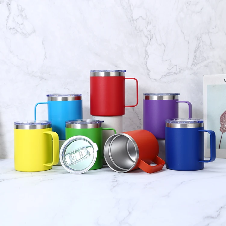 12oz 14oz Double Wall Stainless Steel Travel Coffee Mug Tumbler 14oz with  Magnetic Lid Travel Mug with Handle Cup Vacuum