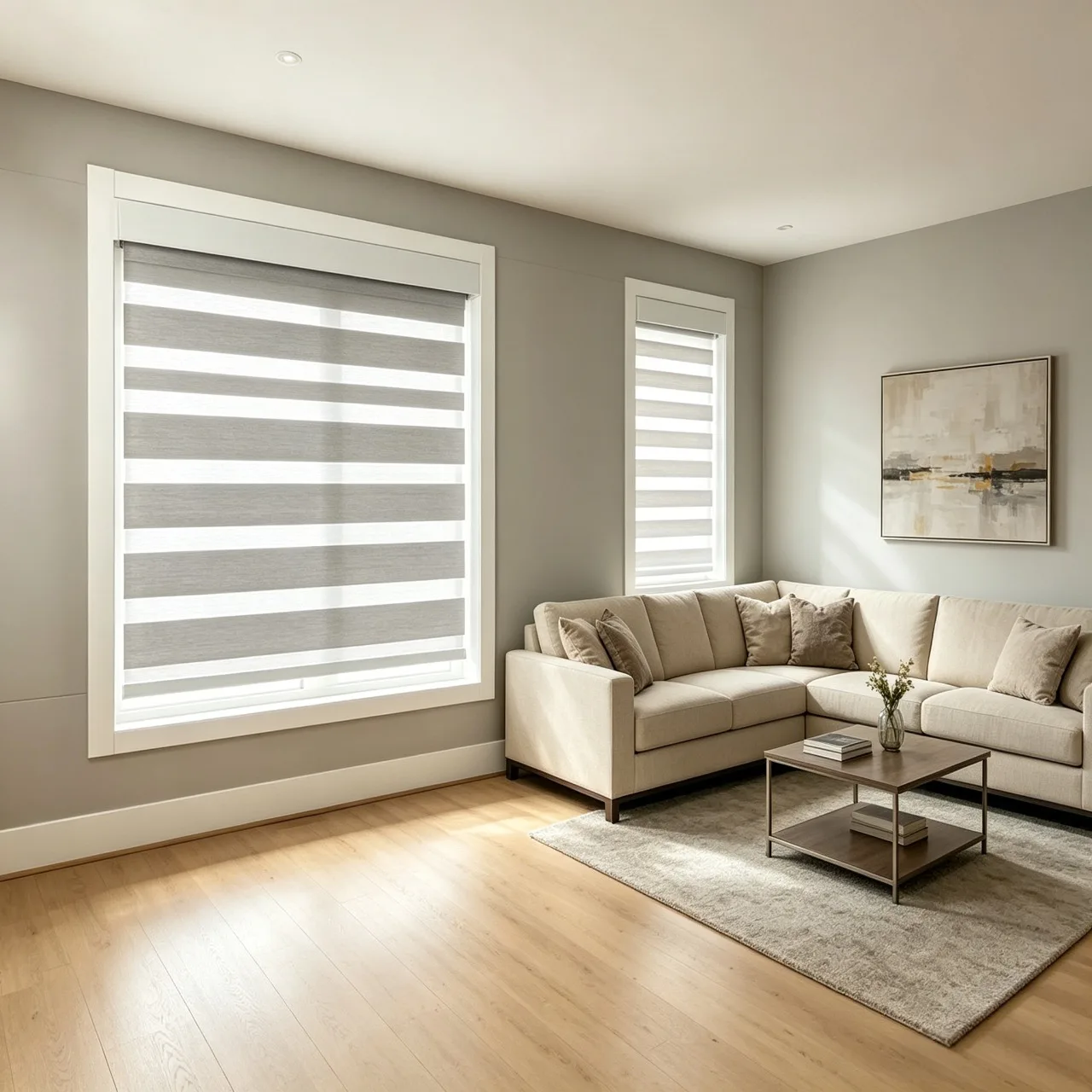 Moderne Minimalistiese Dubbellaag Sebra Gordinne | Sitkamer Slaapkamer Verduistering Sebra Gordinne | Aangepaste Groottes