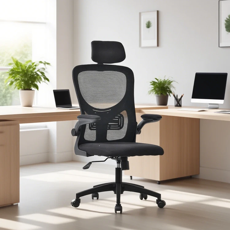 Modern Swivel Massage Ergonomic Mesh Back Wooden Ceo Soft India Desk Armrest Executive Brown Office Chair