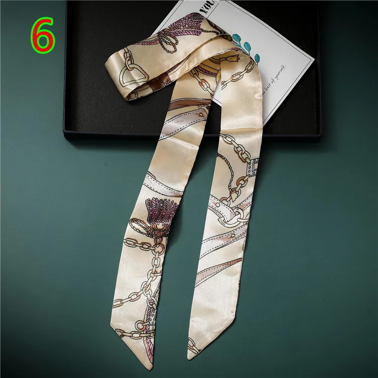 High Quality Designer Brand Women Hail Tie Scarf 100% Silk Twill Skinny Scarf