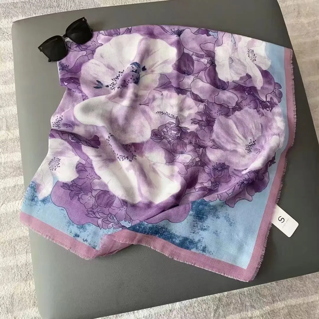 2023 Custom Wholesale New Muslim Design Woman Printing Square Cotton Hijab Scarf for Girls