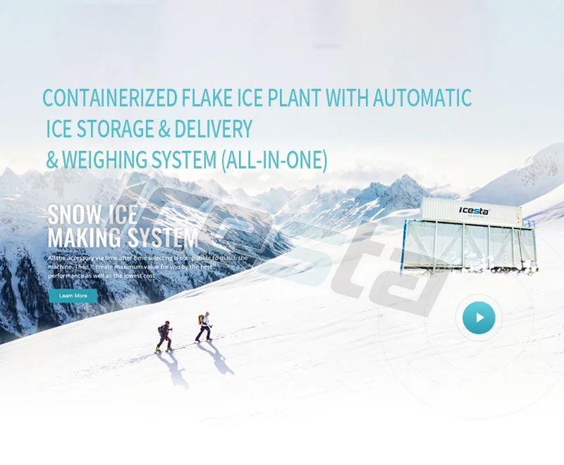 ICESTA Concrete Cooling Industrial Flake Ice Plant with Automatic Ice ...