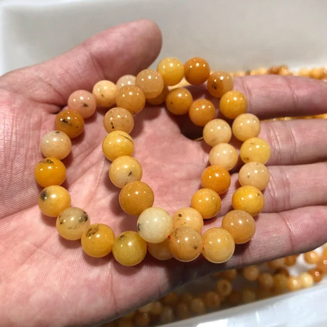 Amazon.com: 36PCS 10MM Natural Yellow Jasper Stone Beads Energy Healing  Beads for DIY Jewelry Bracelet Necklace Making for Jewelry Making15Inch