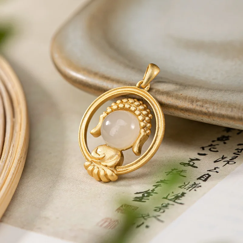Faceless Jade Buddha Necklace Female 