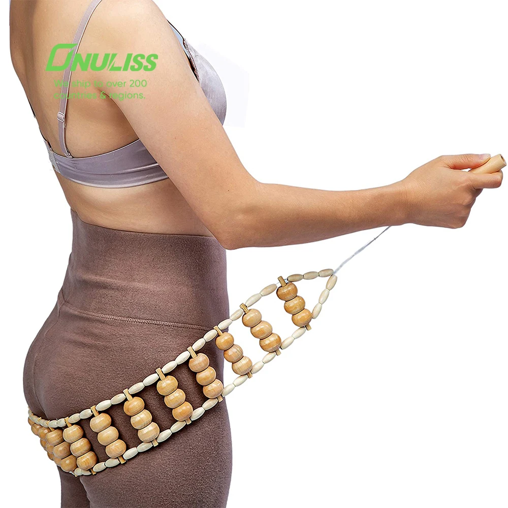 Deep Self Massager Tools for Neck Leg Foot Muscle Pain Relief Wooden Back Massager Roller Rope