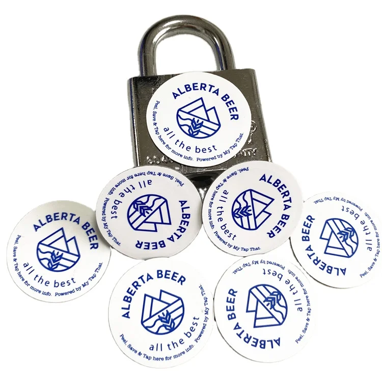 Waterproof NFC Type 4 30mm Nfc Type 2 Encoded Password Anti Metal Rfid Nfc Tag with logo Printed